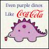 Even purple dinos like coca cola  real font 