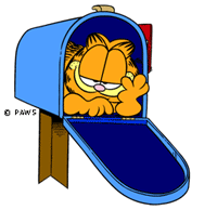 Garfield in a mailbox    