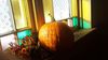 Large pumpkin in window