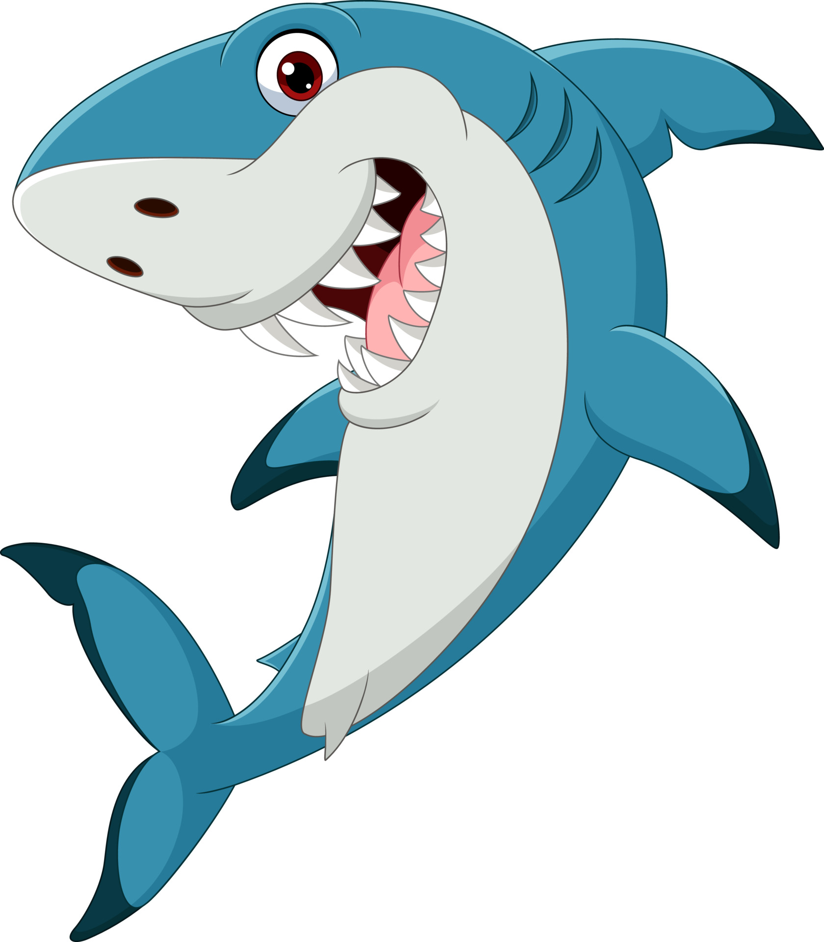 Vecteezy cartoon funny shark isolated on white background 