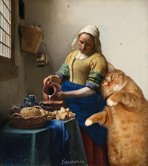 Vermeer the milkmaid cat