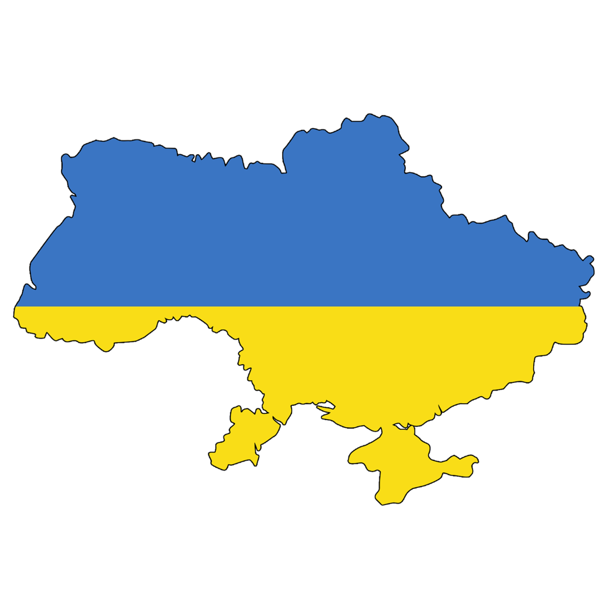 Flag map of ukraine from 2014