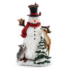 Large snowman with animals