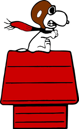 Snoopy flying