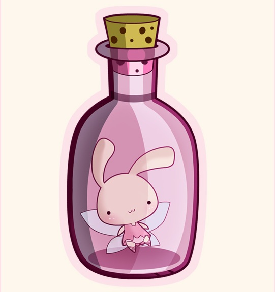 Bunny fairy in a bottle by queenofdorks