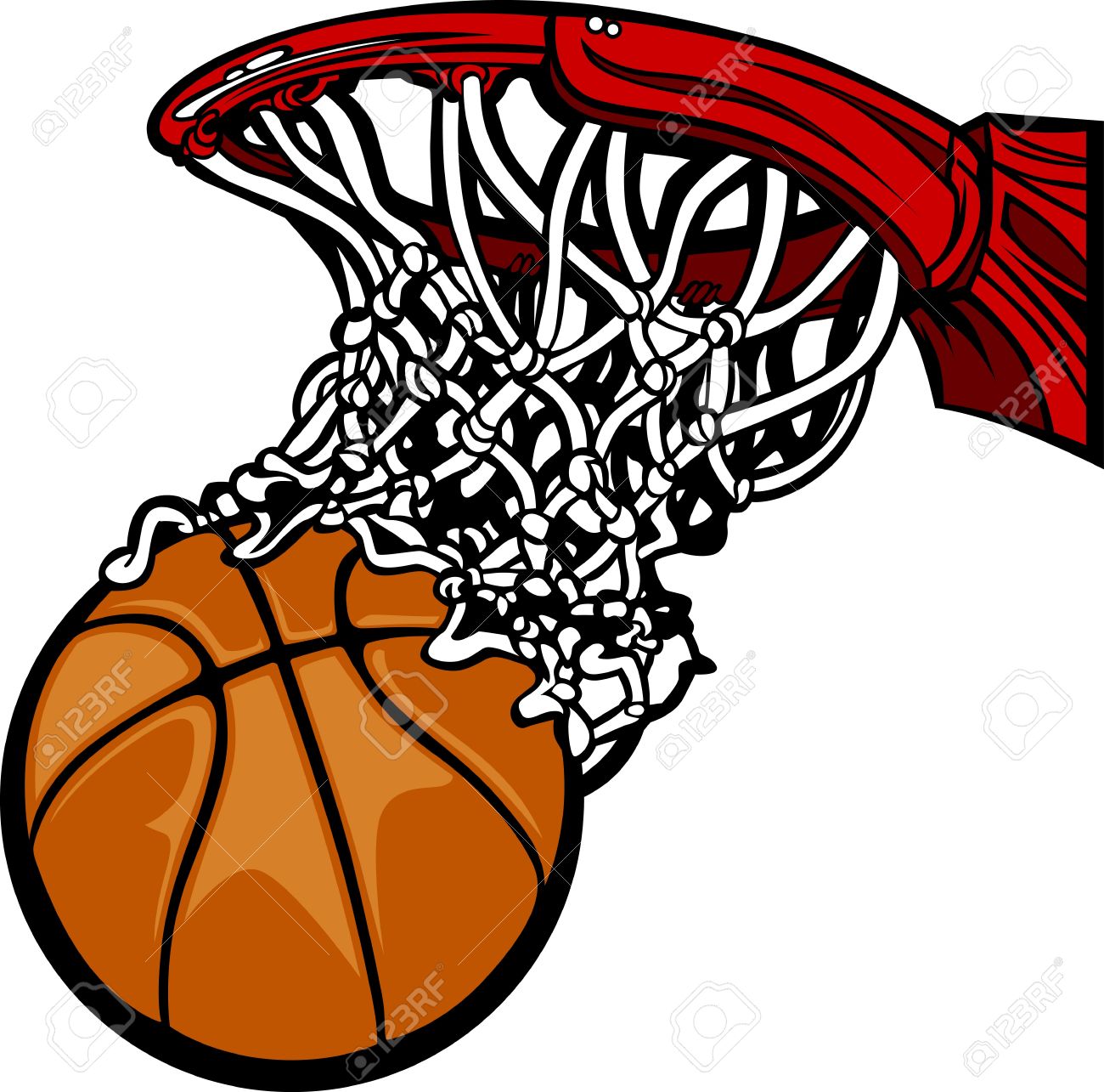 10537816 basketball hoop with basketball cartoon