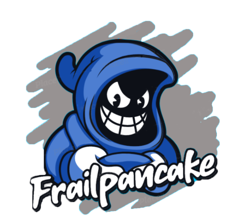 Real frailpancake logo grey background