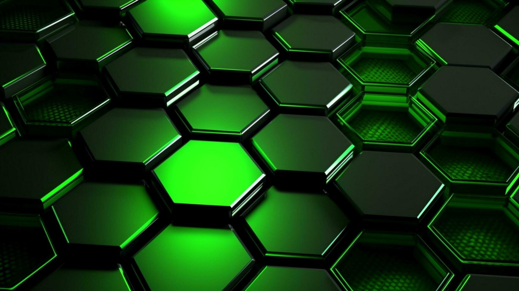 Abstract hexagonal technology hitech background neon green black free photo 2