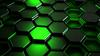 Large abstract hexagonal technology hitech background neon green black free photo 2