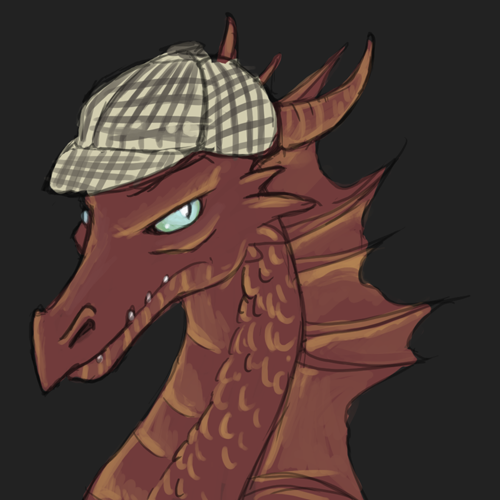 Hehe dragon with sherlock holmes hat