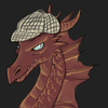 Large hehe dragon with sherlock holmes hat