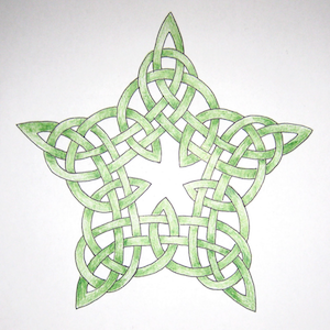 Green 5 point celtic knot 300