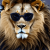 Large lion in sunglasses 66265386 1