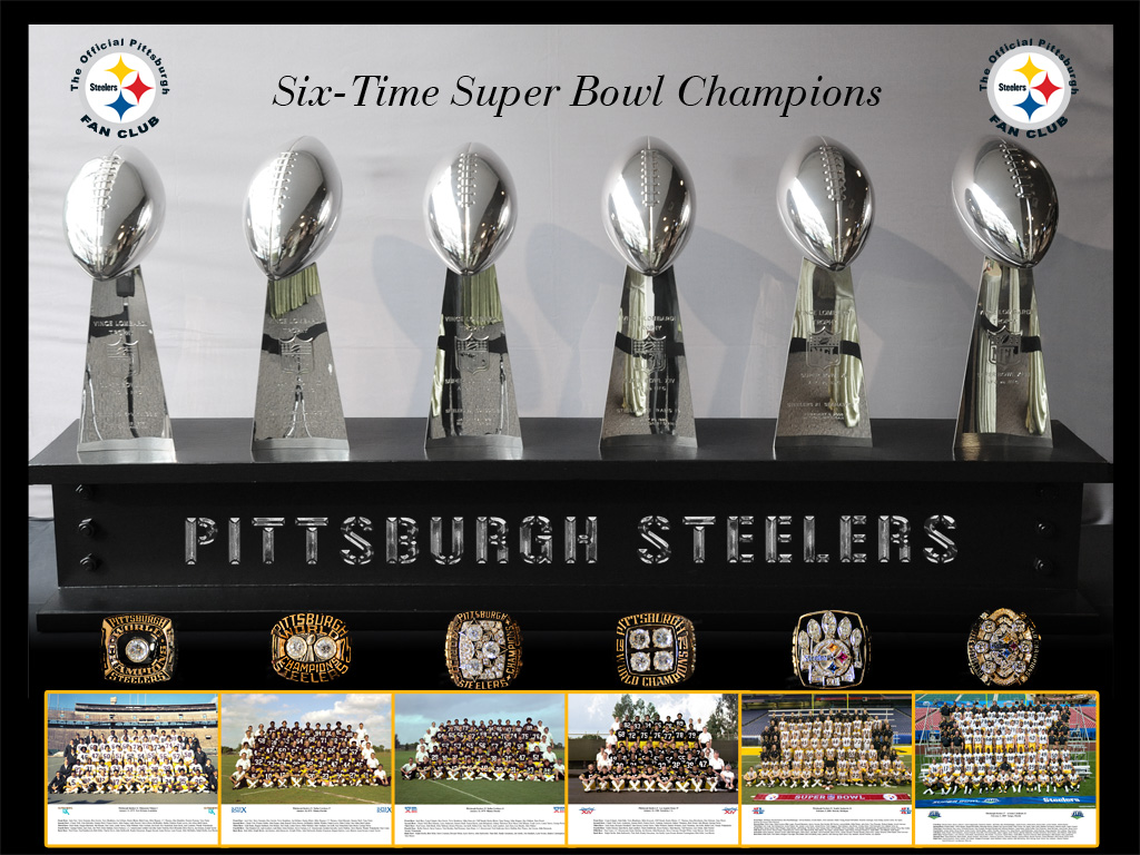 2016 steelers wallpaper six superbowls rings trophys